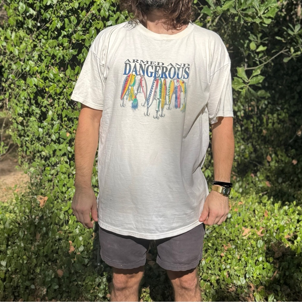 Vintage 90s Funny Fishing Shirt
